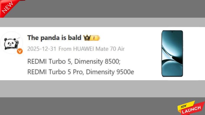 Redmi Turbo 5 और Turbo 5 Pro की चिपसेट डिटेल्स लीक