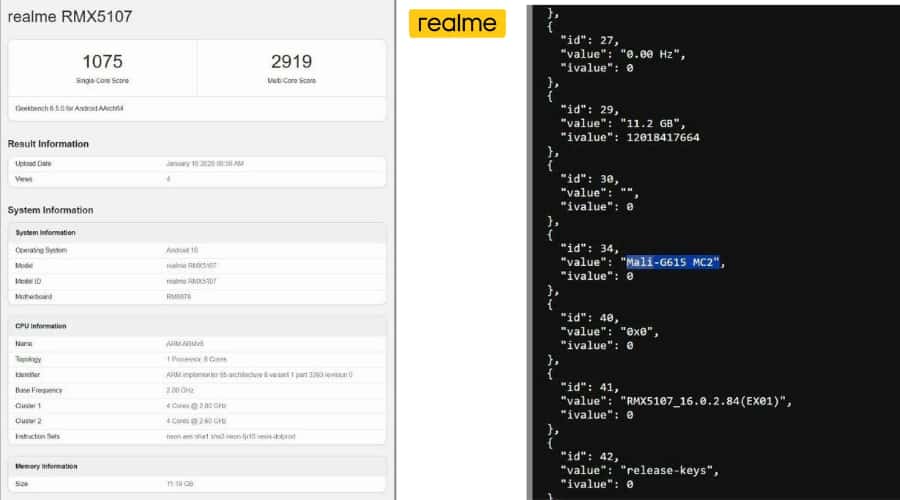 Realme P4 Power Geekbench पर लिस्ट