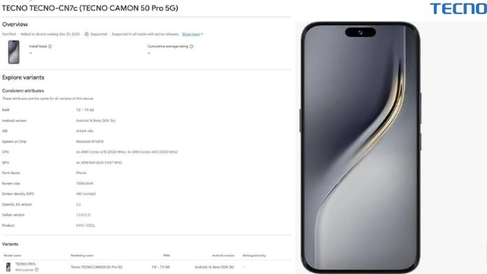 Tecno CAMON 50 Pro 5G Specifications
